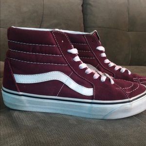 Maroon/Burgundy High Top Vans